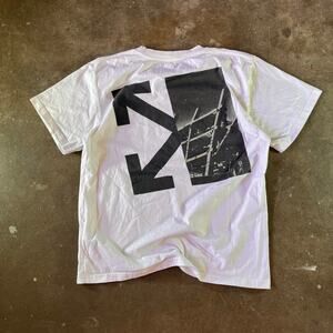 Off-White-C/O Virgil Abloh Mens White Splitted Arrows Over Tee